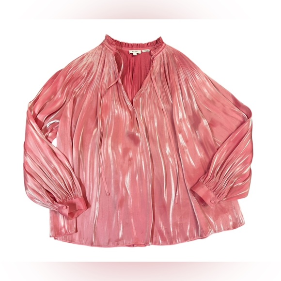 RHODE Adele Blouse in Rose Shimmer in Color Rose Shimmer Size Medium - Picture 3 of 10